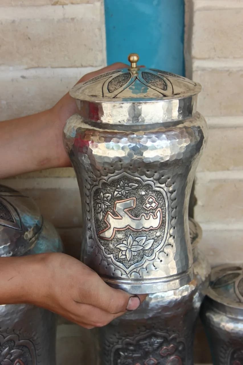 بانکه مسی خمره ای قلع شده دست ساز مس نفیس — تصویر ۴