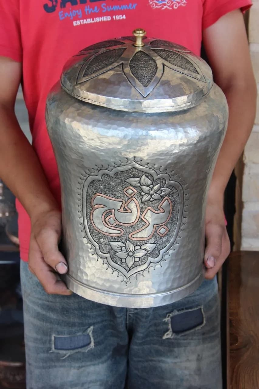 بانکه مسی خمره ای قلع شده دست ساز مس نفیس — تصویر ۵