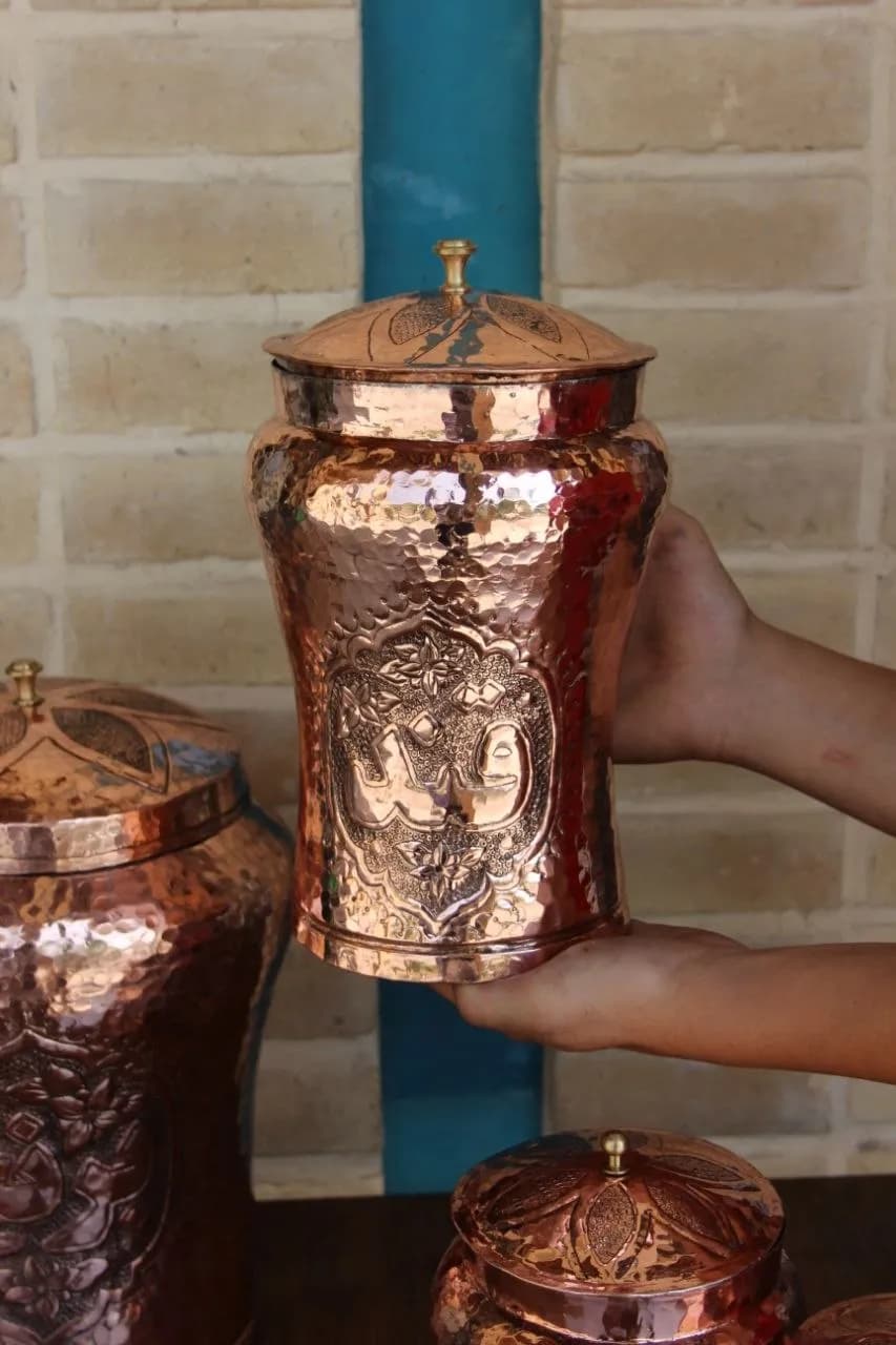 بانکه مسی خمره ای دست ساز مس نفیس — تصویر ۲