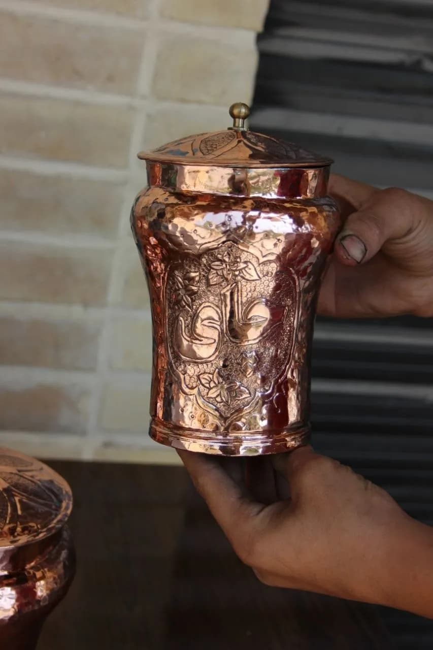 بانکه مسی خمره ای دست ساز مس نفیس — تصویر ۴