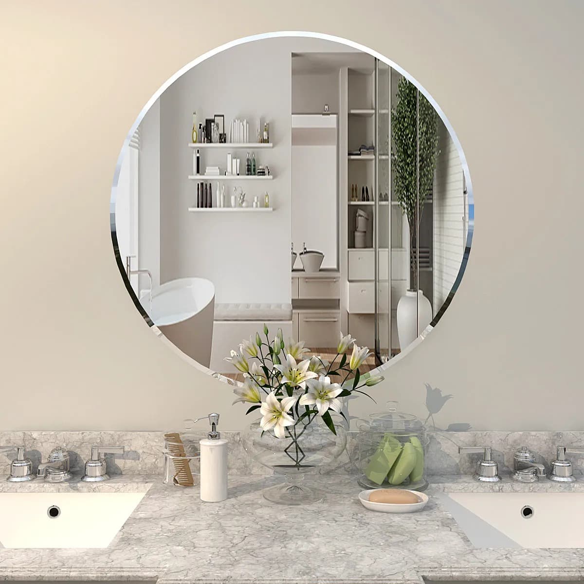 آینه ساده دایره ای مدل SM202