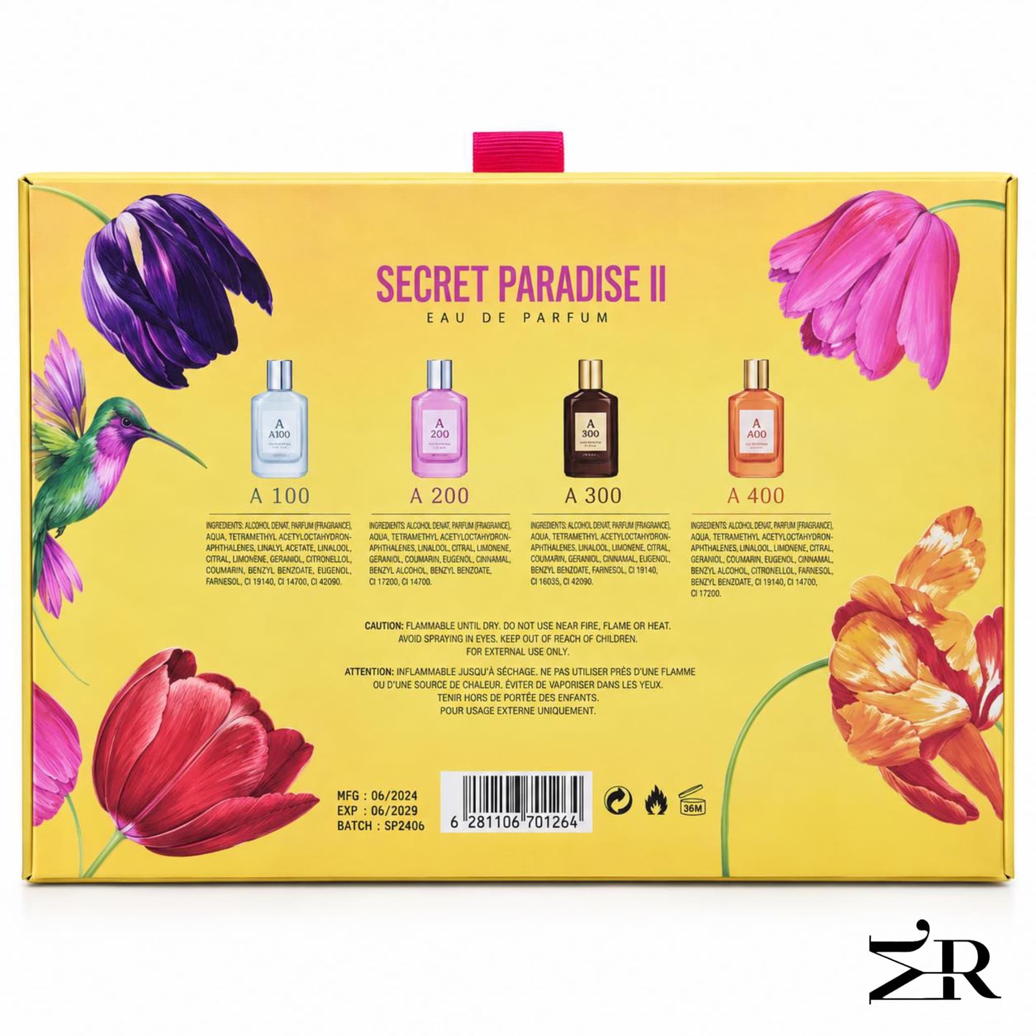 ست ۴ عددی عطر ادکلن زنانه شانویر | مدل Secret Paradise II A100 A200 A300 A400 — تصویر ۲