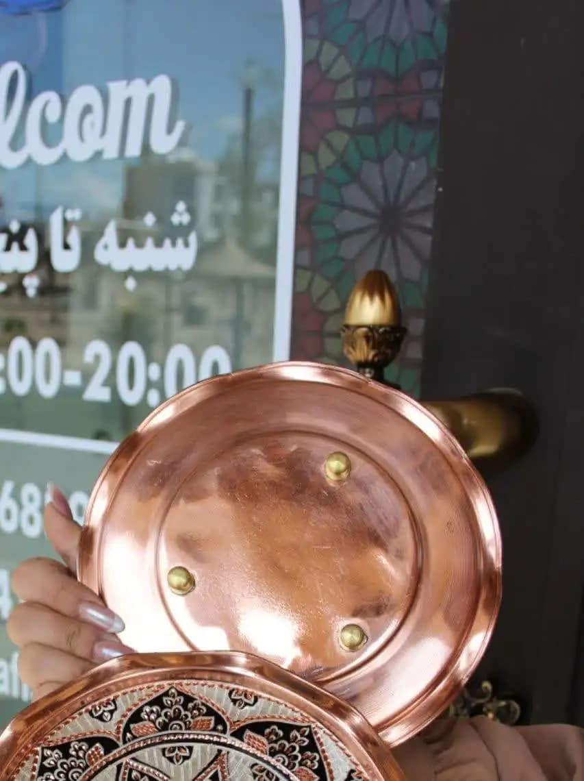 بشقاب مسی نقره کوب — تصویر ۲