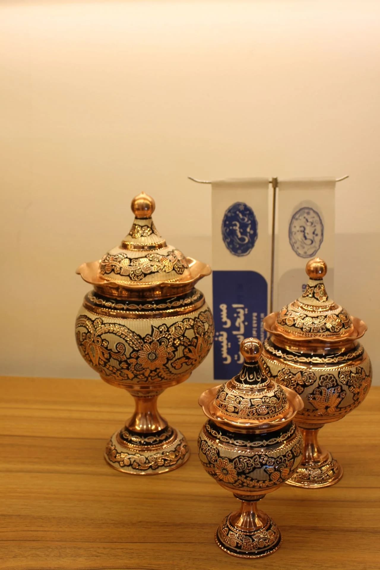 آجیل خوری مسی نقره کوب سایز بزرگ — تصویر ۲