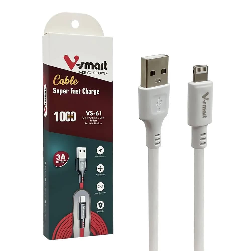 کابل تبدیل USB به لایتنینگ وی اسمارت مدل VS-61 طول 1 متر