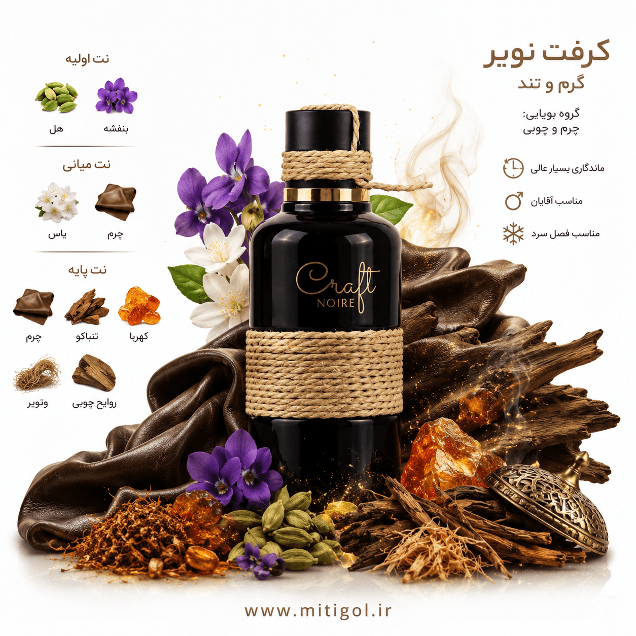 عطر ادکلن لطافه کرافت نویر اورجینال حجم 100میل | Lattafa Vurv Craft Noire — تصویر ۲