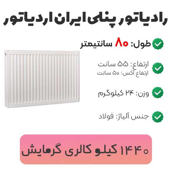 رادیاتور پنلی ایران رادیاتور ۸۰ سانتیمتر
