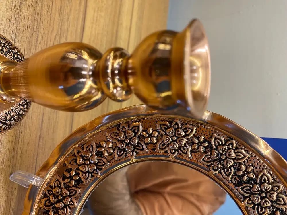 آیینه شمعدان مسی گلبرگ نانو شده — تصویر ۲