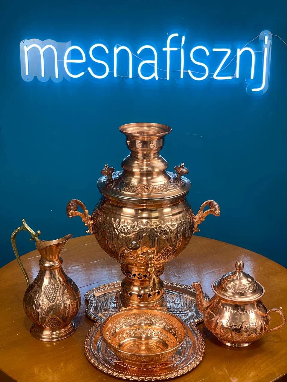 سماور‌مسی ذغالی با سرویس کامل
