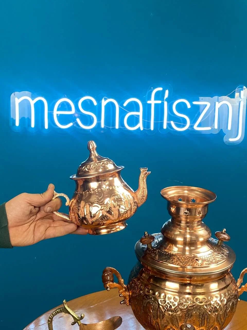 سماور‌مسی ذغالی با سرویس کامل — تصویر ۲