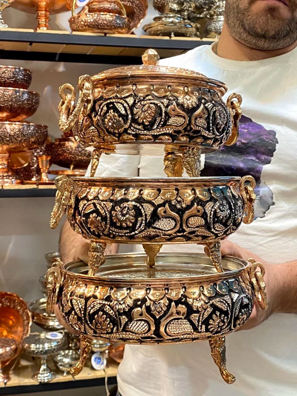 گزخوری مسی سه پایه سایز کوچک — تصویر ۵