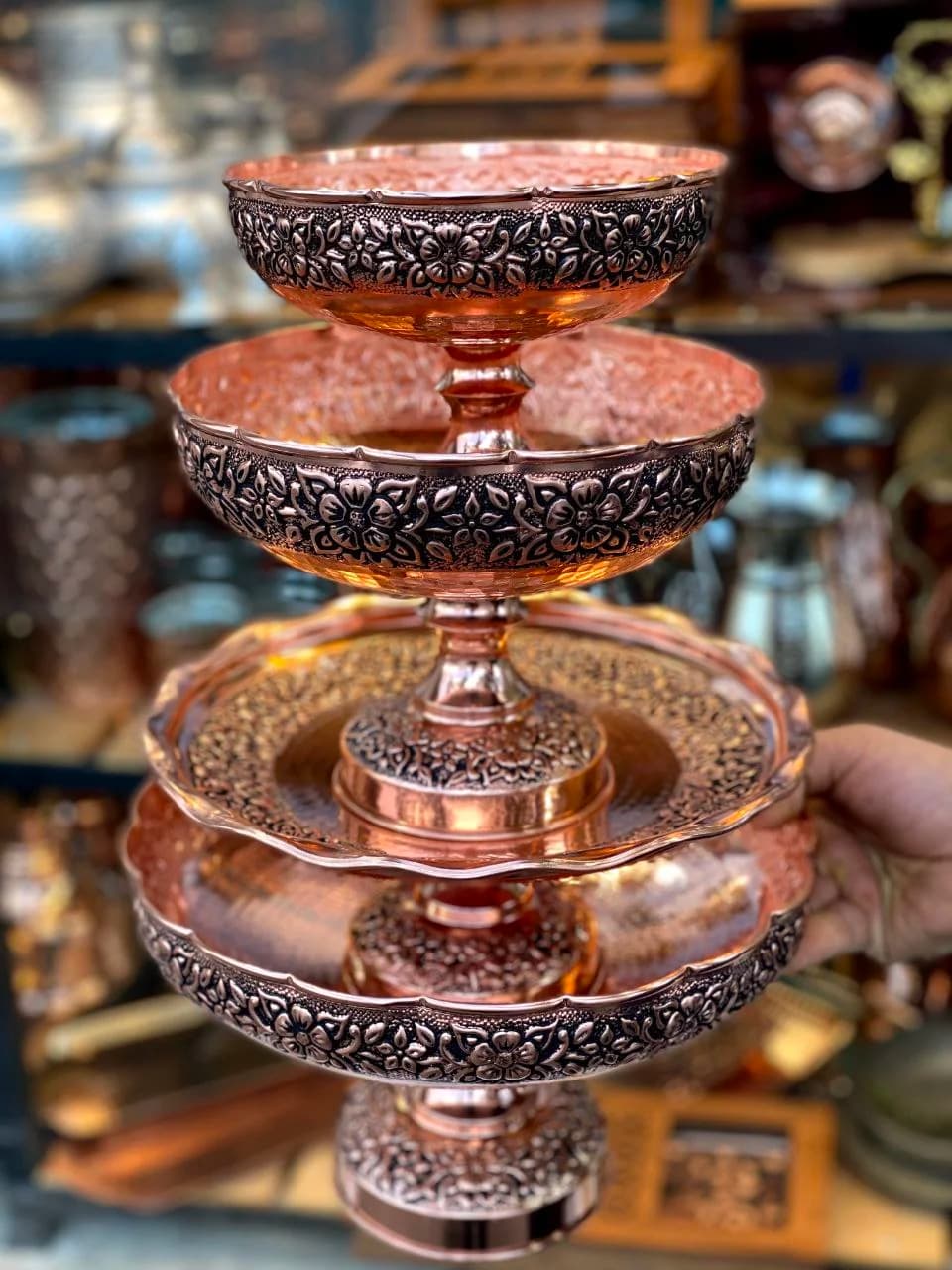 سرویس پذیرایی مسی گلبرگ نرگس ساخت زنجان — تصویر ۴