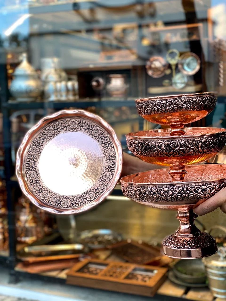 سرویس پذیرایی مسی گلبرگ نرگس ساخت زنجان — تصویر ۳