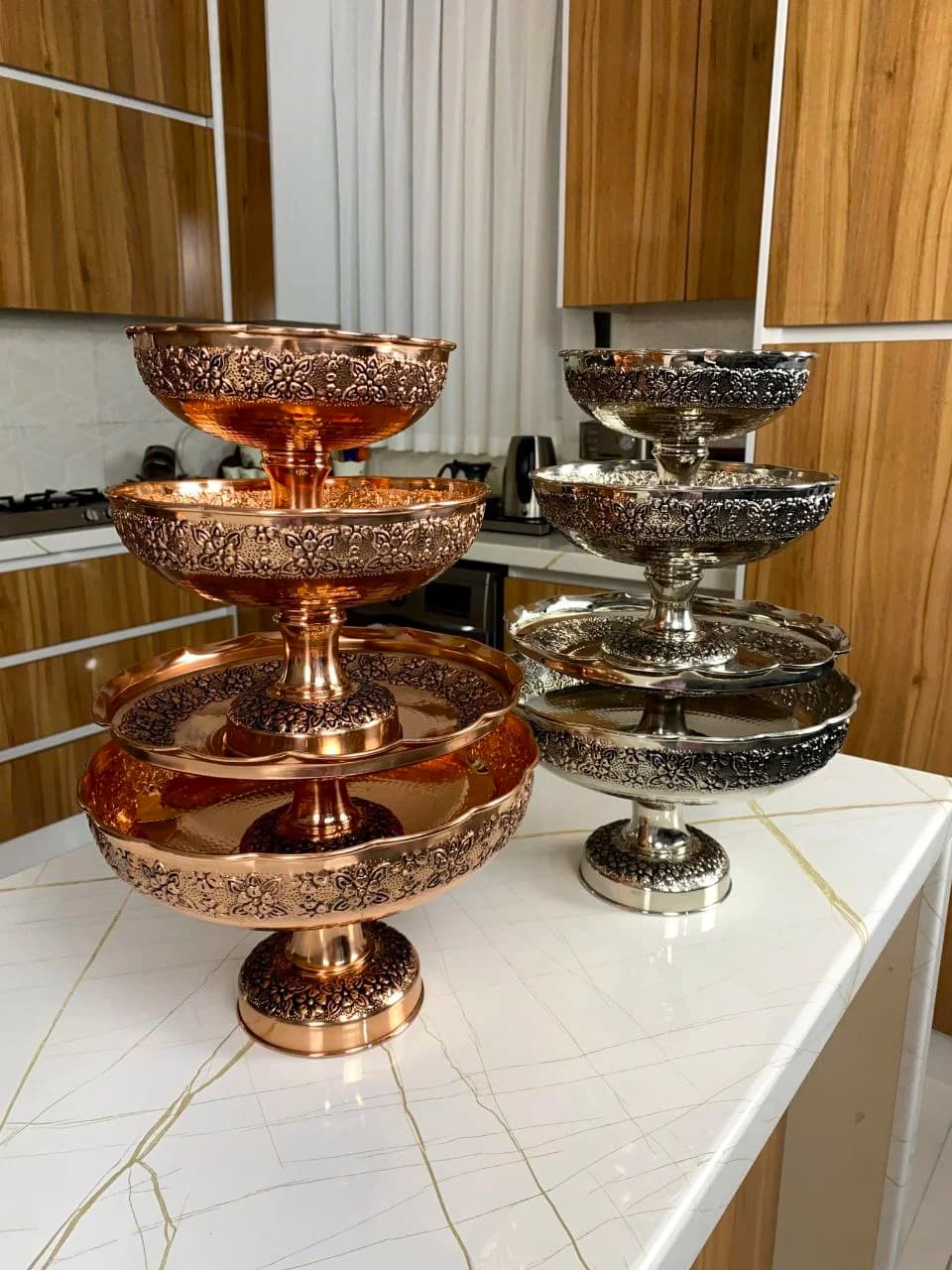 سرویس پذیرایی مسی گلبرگ مه‌گل نانو‌شده — تصویر ۳