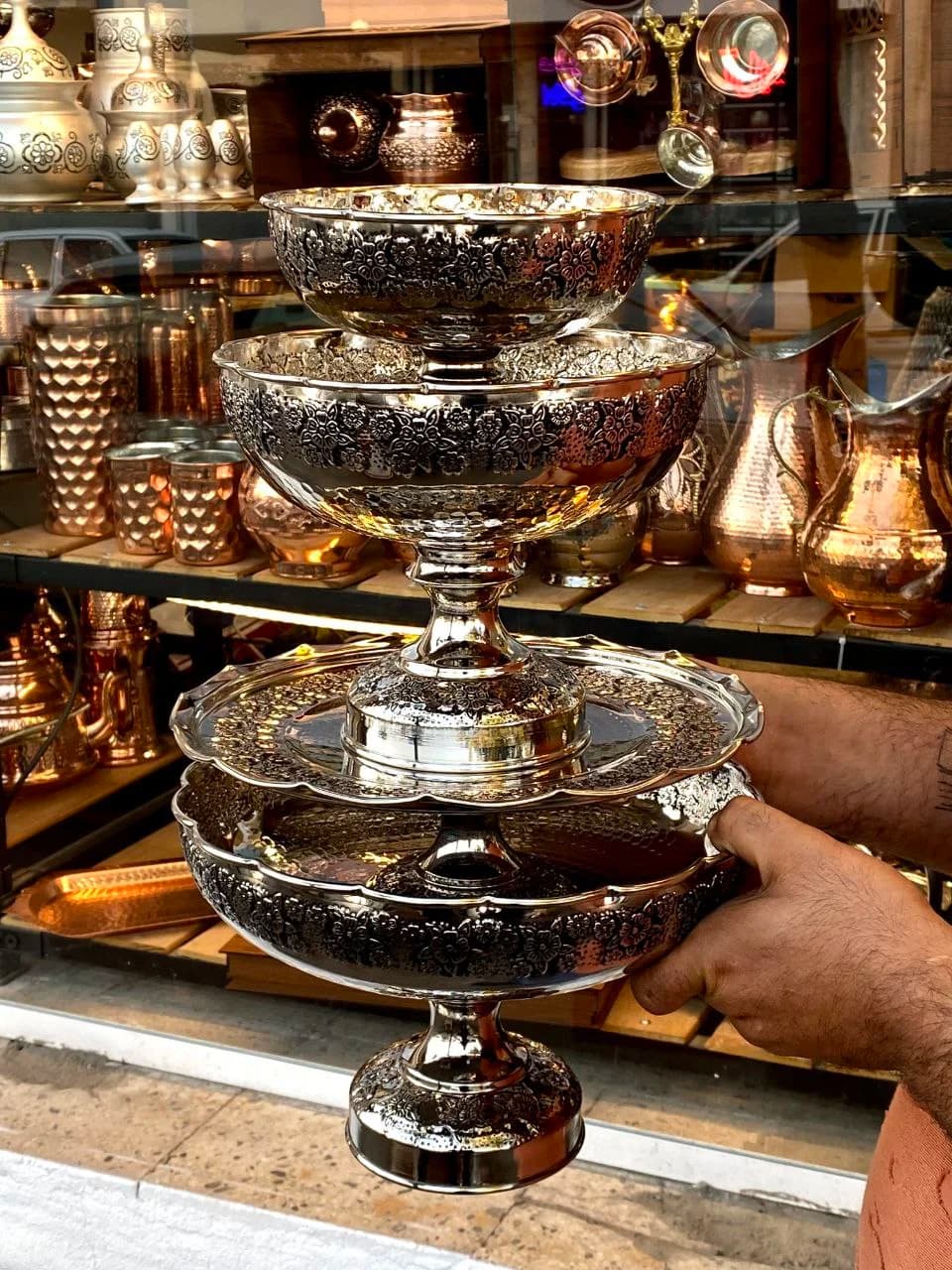 سرویس‌ پذیرایی‌ مسی گلبرگ‌ کروم ساخت‌زنجان — تصویر ۴