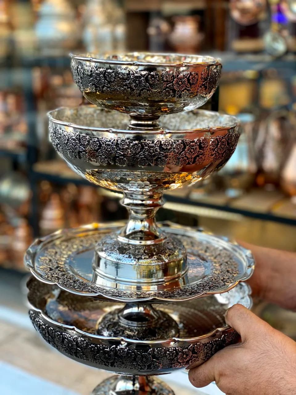 سرویس‌ پذیرایی‌ مسی گلبرگ‌ کروم ساخت‌زنجان — تصویر ۶