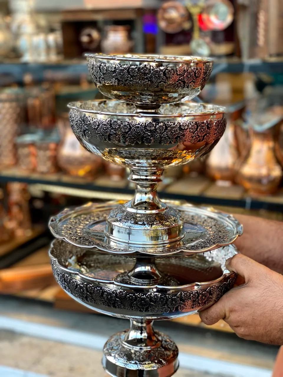سرویس‌ پذیرایی‌ مسی گلبرگ‌ کروم ساخت‌زنجان — تصویر ۵