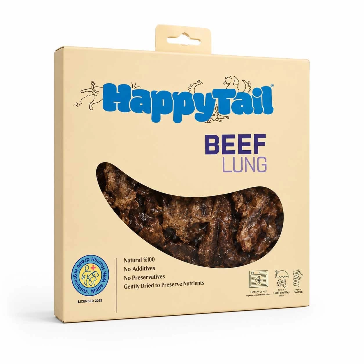 تشویقی جگر سفید گاو HappyTail (70 گرمی)