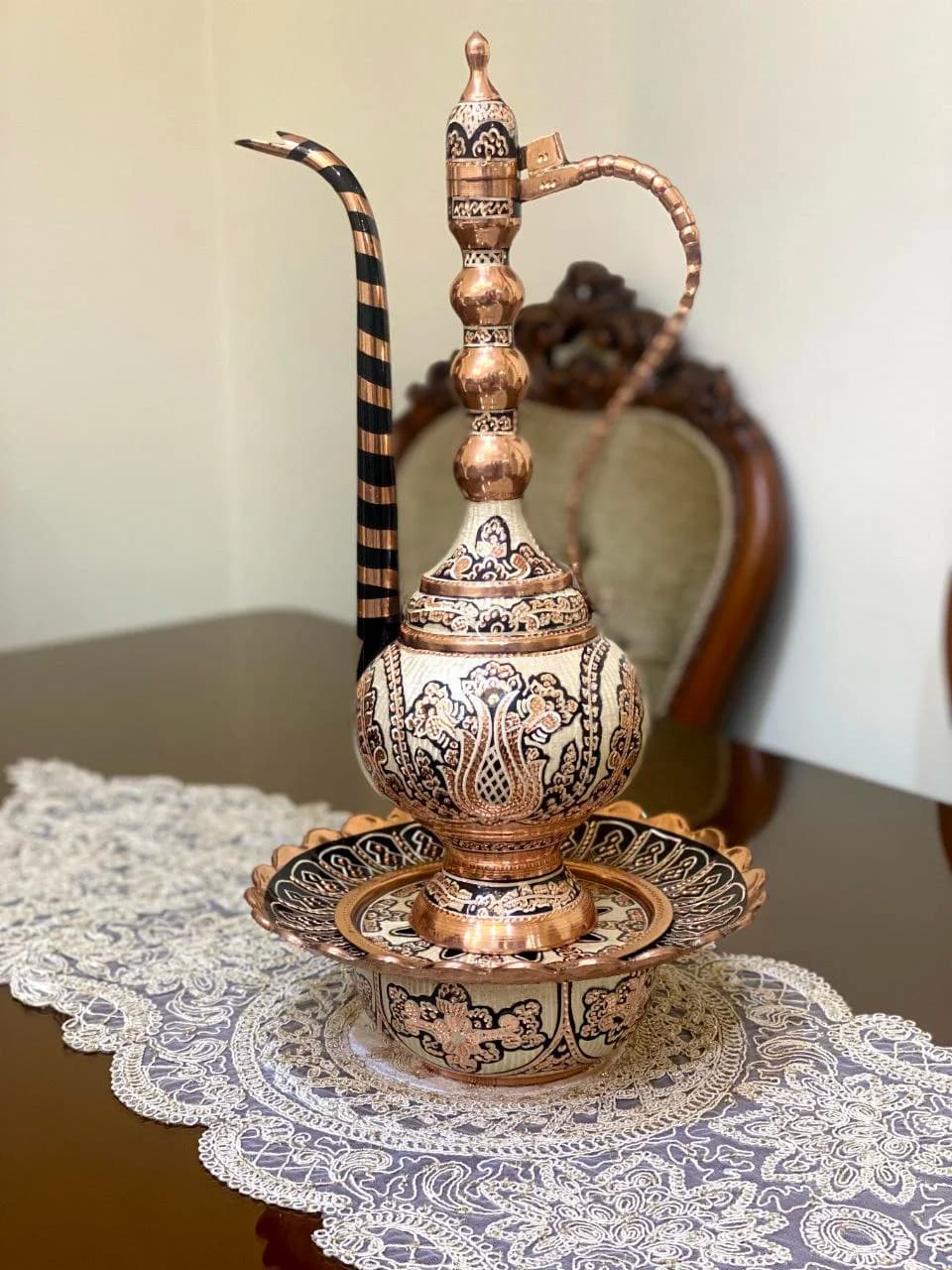 آفتابه لگن مسی نقره کوب ویژه مس نفیس — تصویر ۳