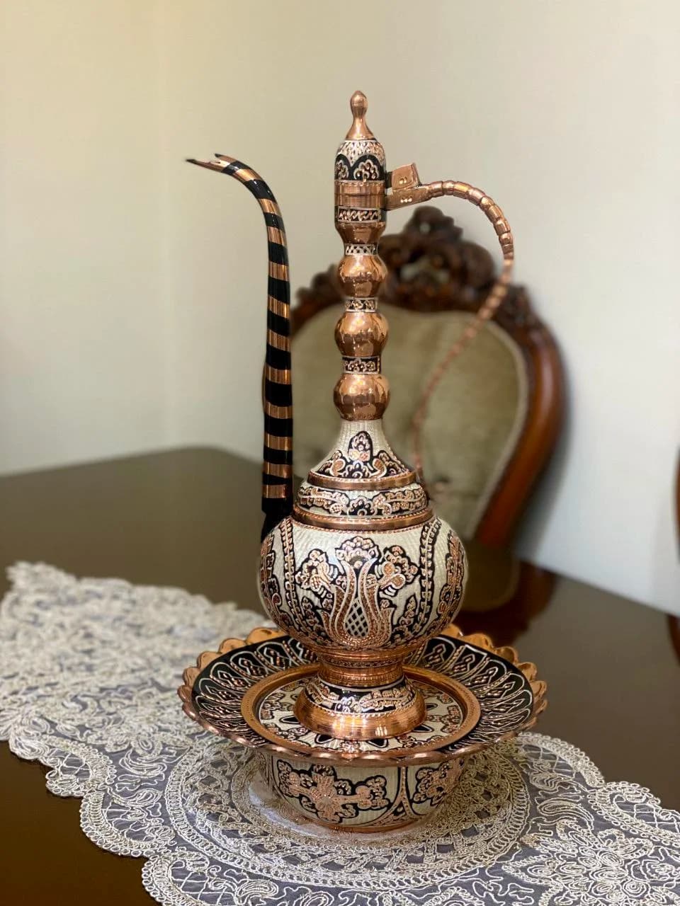 آفتابه لگن مسی نقره کوب ویژه مس نفیس — تصویر ۲