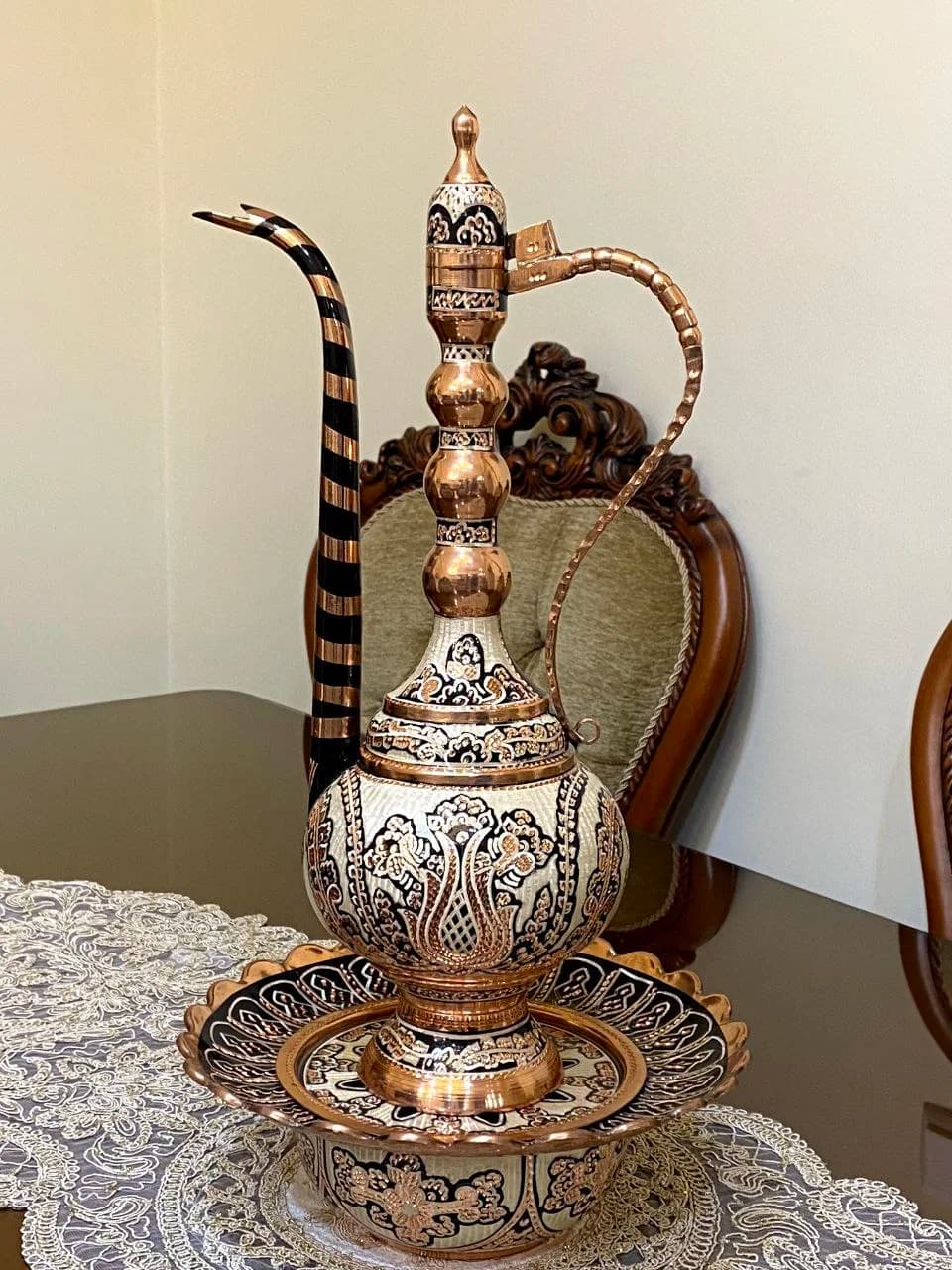 آفتابه لگن مسی نقره کوب ویژه مس نفیس — تصویر ۴
