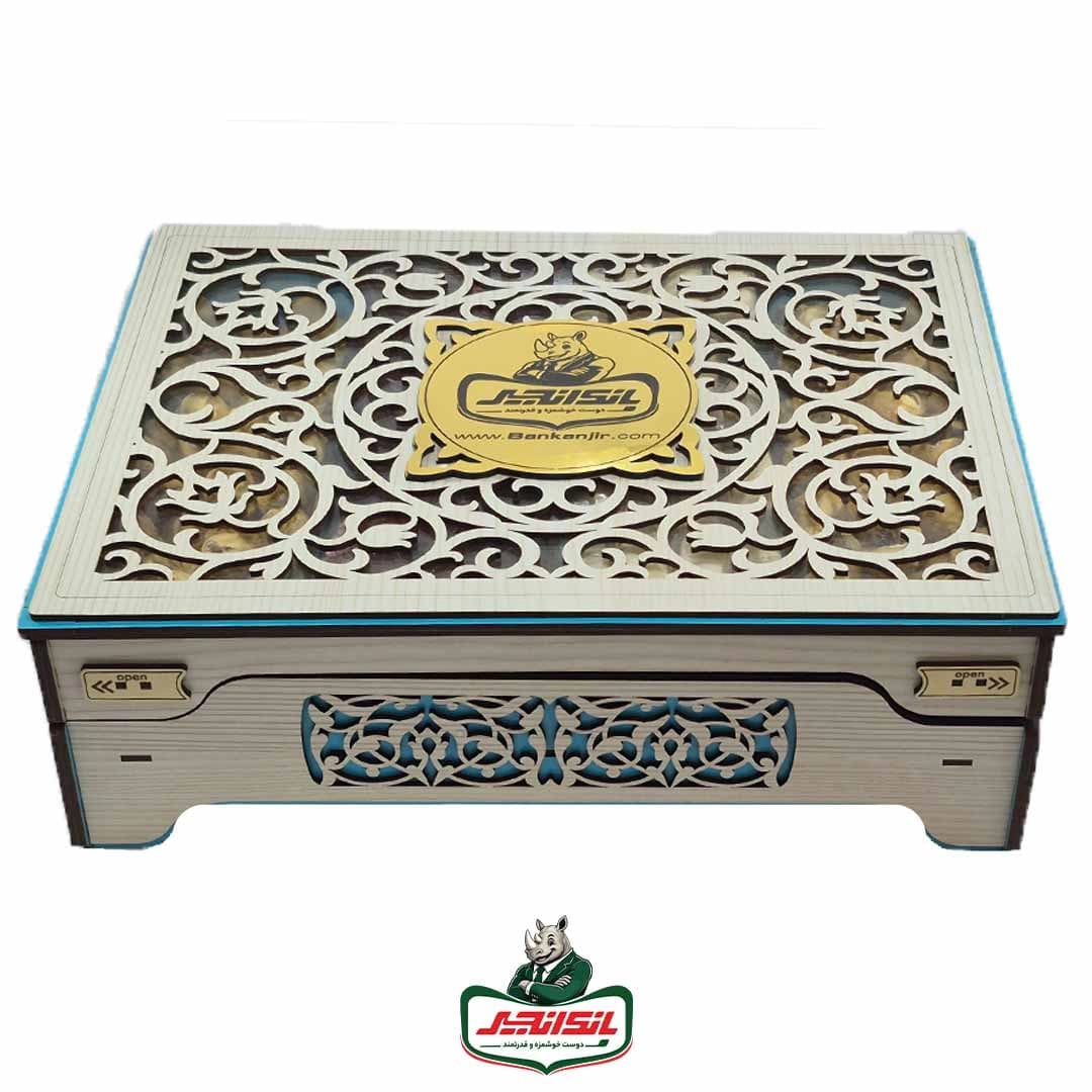 پک هدیه سوغات استهبان – جعبه فیروزه ای