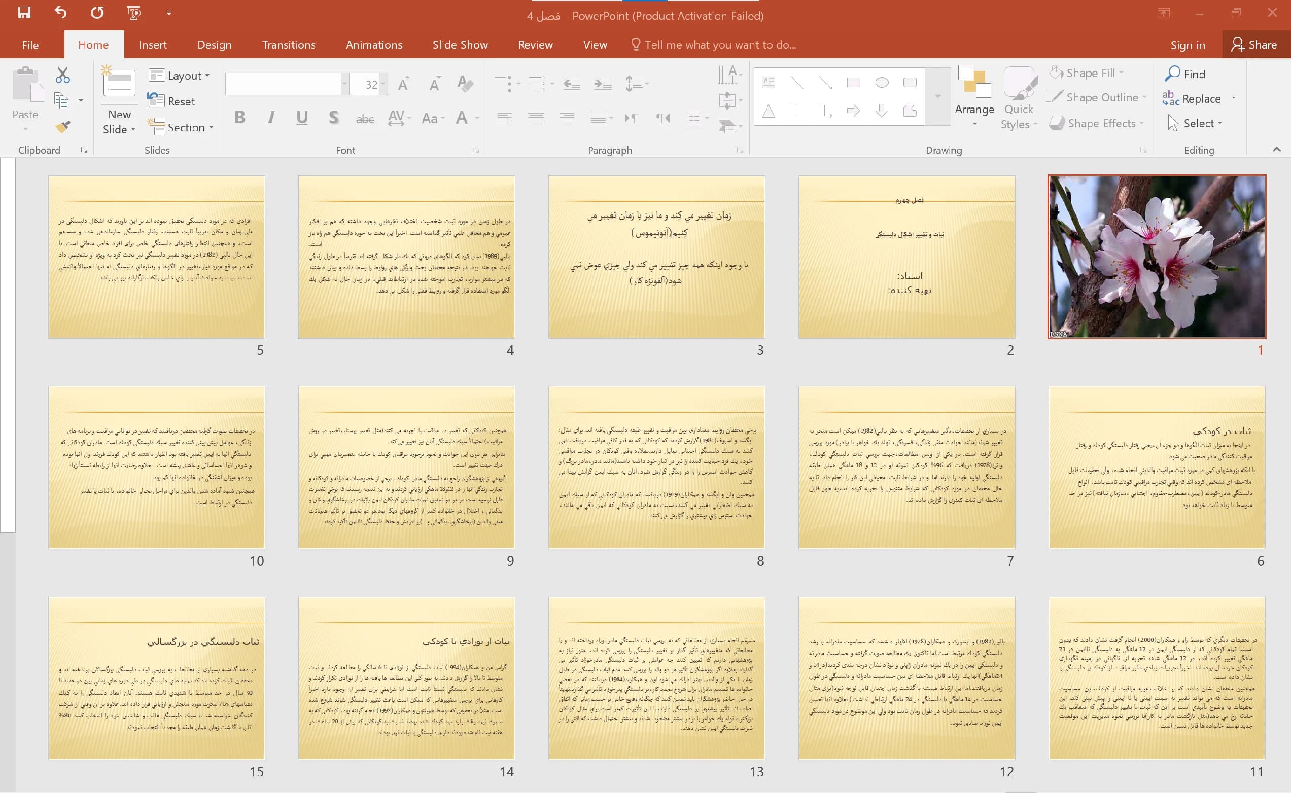 پاورپوینت فصل چهارم (ثبات و تغییر اشکال دلبستگی) — تصویر ۲