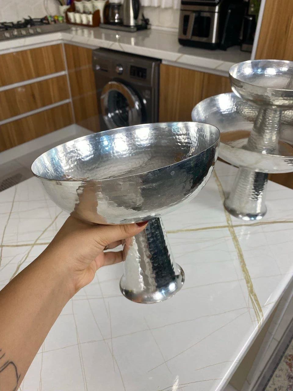 آجیل خوری مسی دست ساز قلعی — تصویر ۲
