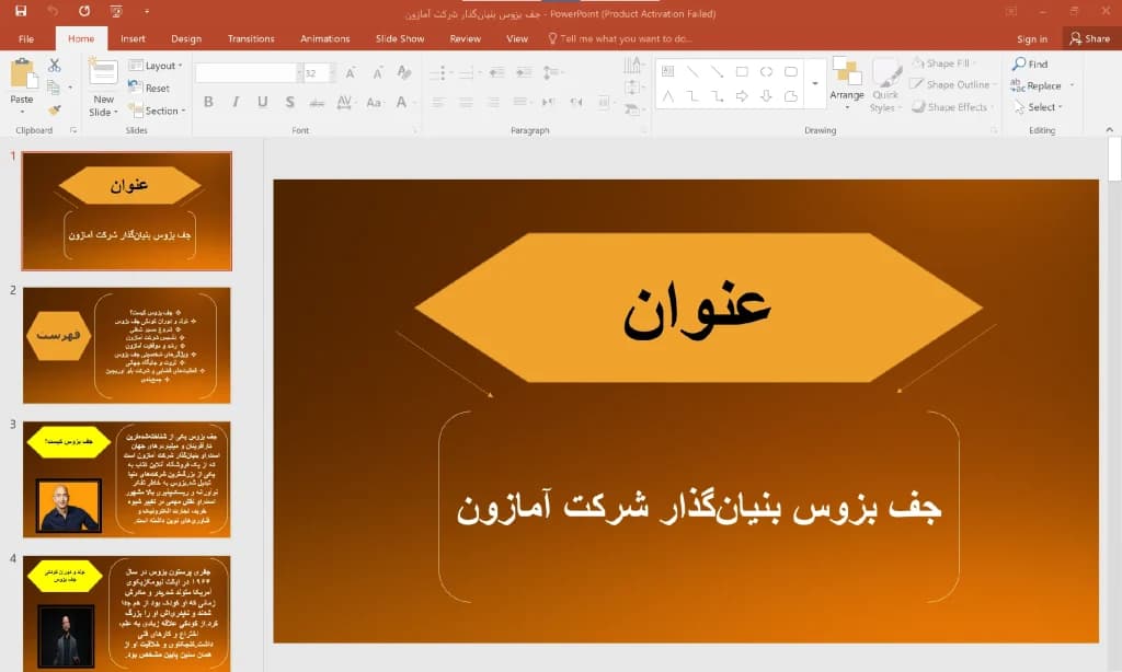 پاورپوینت جف بزوس بنیانگذار شرکت آمازون — تصویر ۳