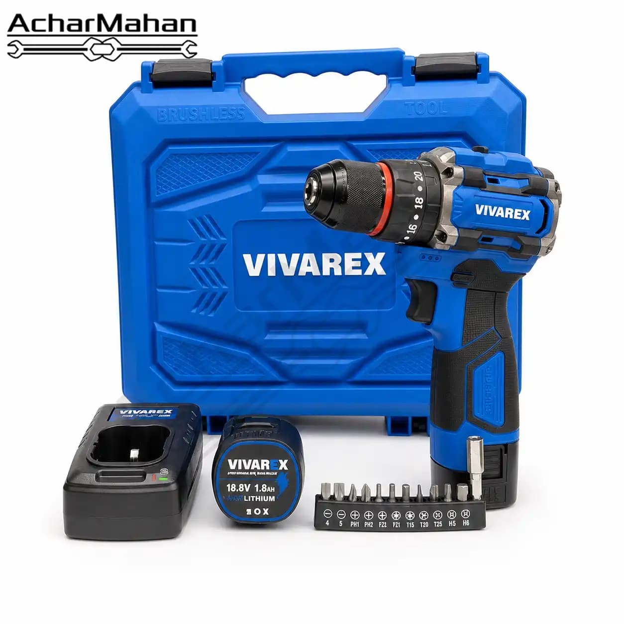 دریل شارژی چکشی براشلس ویوارکس مدل 1610V-21BL