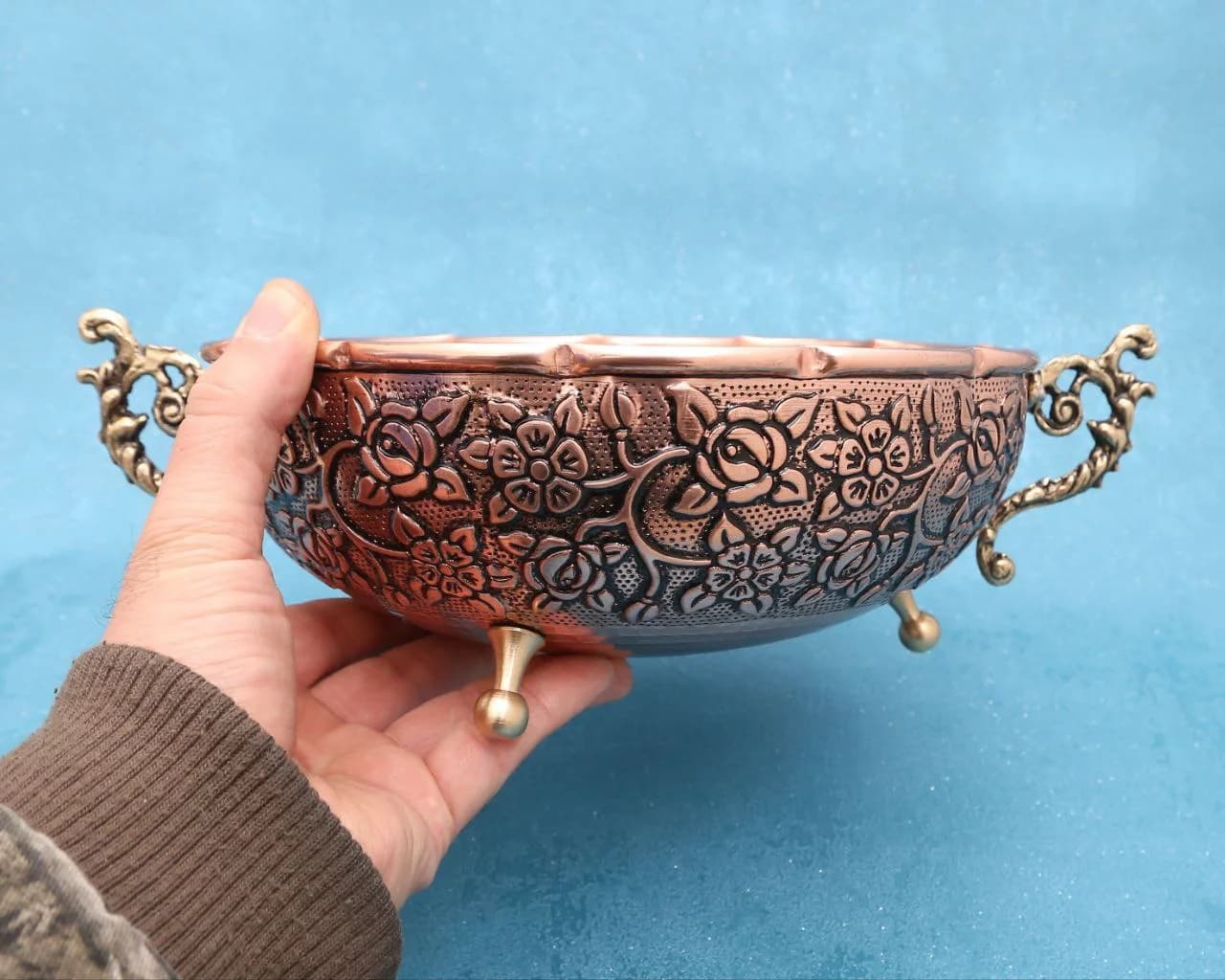 سرویس پذیرایی مسی پایه دار سزار — تصویر ۳