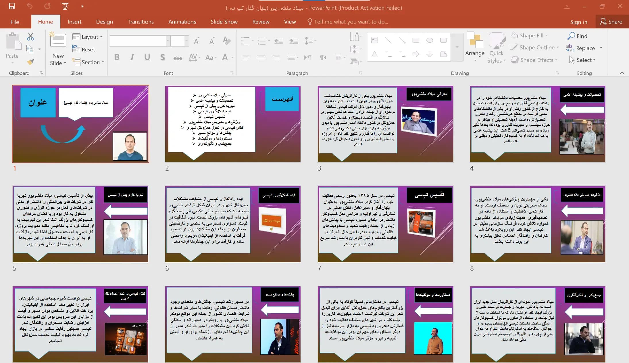 پاورپوینت میلاد منشی پور (بنیان گذار تپسی) — تصویر ۲