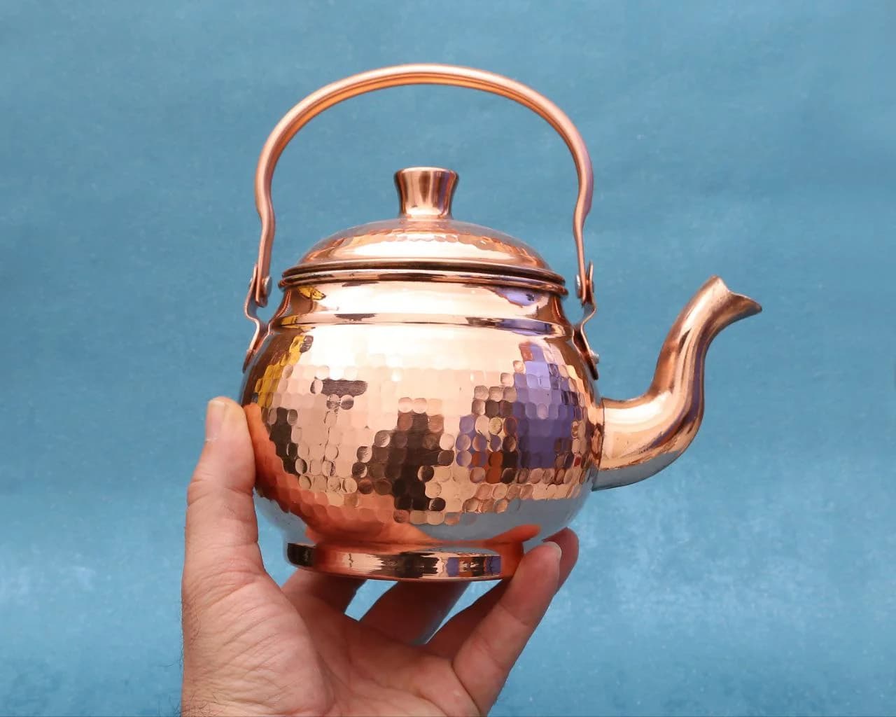 کتری و قوری مسی دسته بالا — تصویر ۲