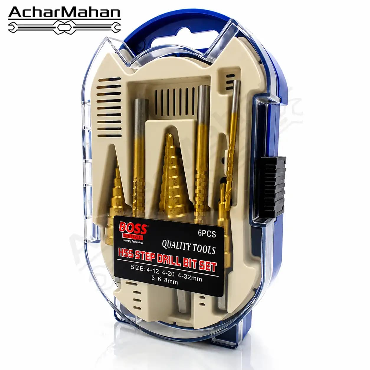 مجموعه مته کاجی ۶ عددی باس مدل Step Drill Bit — تصویر ۲