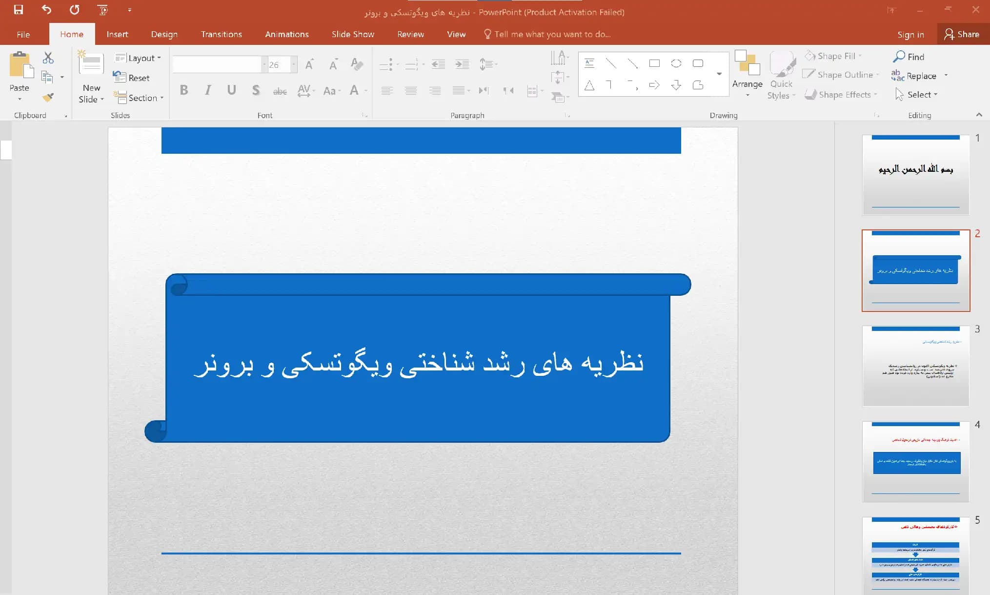 پاورپوینت نظریه های رشد شناختی ویگوتسکی و برونر