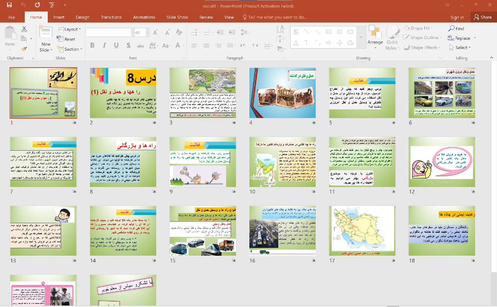 پاورپوینت درس 8 مطالعات اجتماعی پنجم ابتدایی (راه ها و حمل و نقل {1}) — تصویر ۲