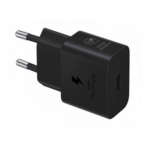 شارژر گارانتی شرکتی سامسونگ 25 وات دو پین (مشکی/سفید) — Samsung 25W Original Charger 2-Pin