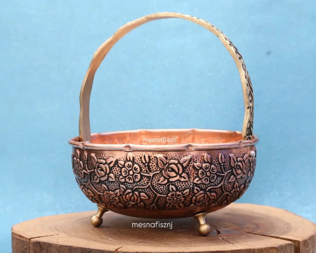 سبد مسی سه پایه نقشینه بزرگ — تصویر ۲