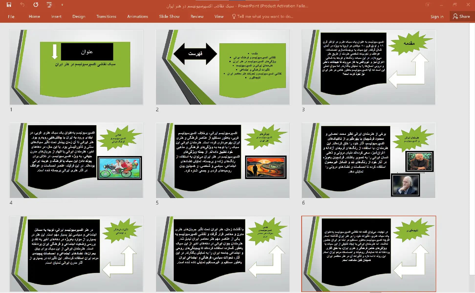 پاورپوینت سبک نقاشی اکسپرسیونیسم در هنر ایران