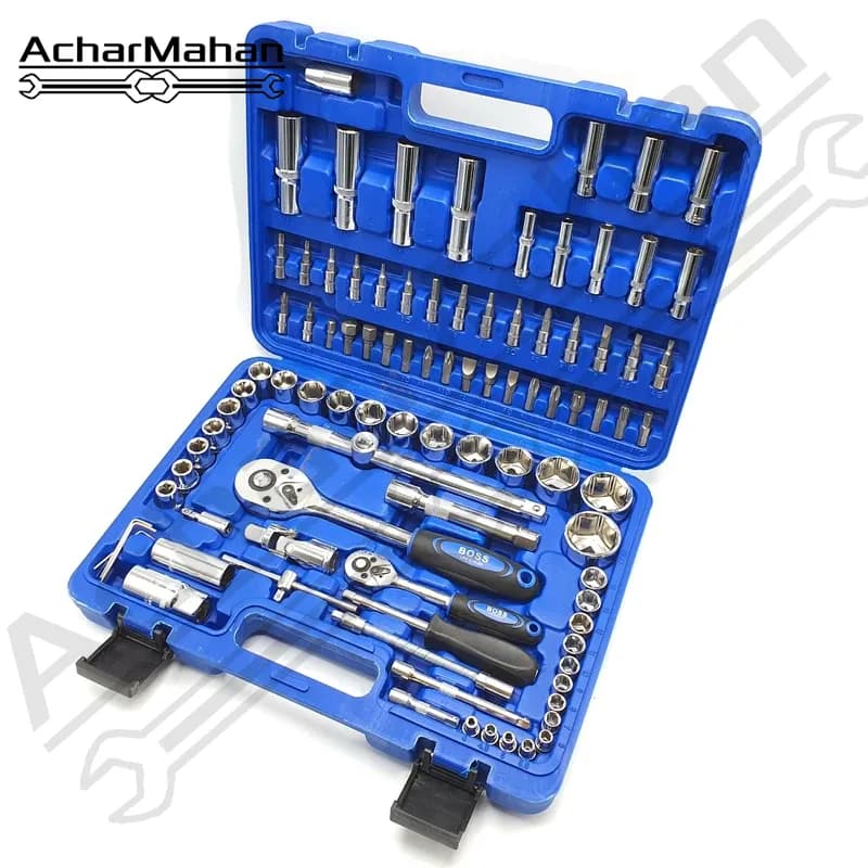 مجموعه 94 عددی جعبه بکس صنعتی باس مدل (Dr 1/2 ,1/4)socket set — تصویر ۵