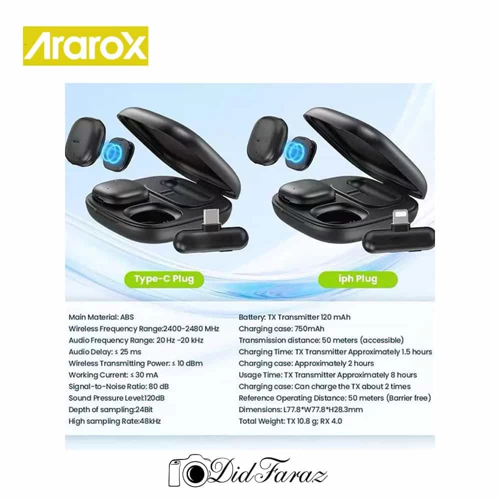 میکروفون بیسیم آراروکس Ararox Ai Mic Wireless Microphone — تصویر ۳