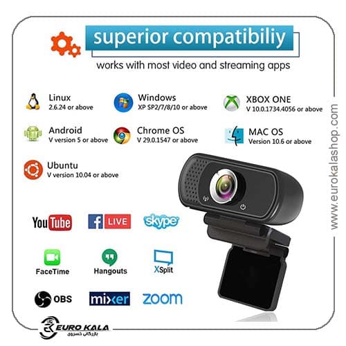 وبکم HD 1080P با میکروفون، لنز واید 110 درجه — تصویر ۳