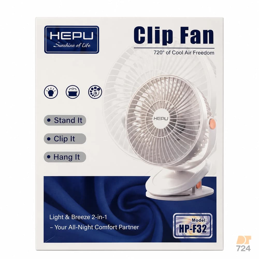 پنکه رومیزی گیره دار هپو مدل HP-F32 — تصویر ۲