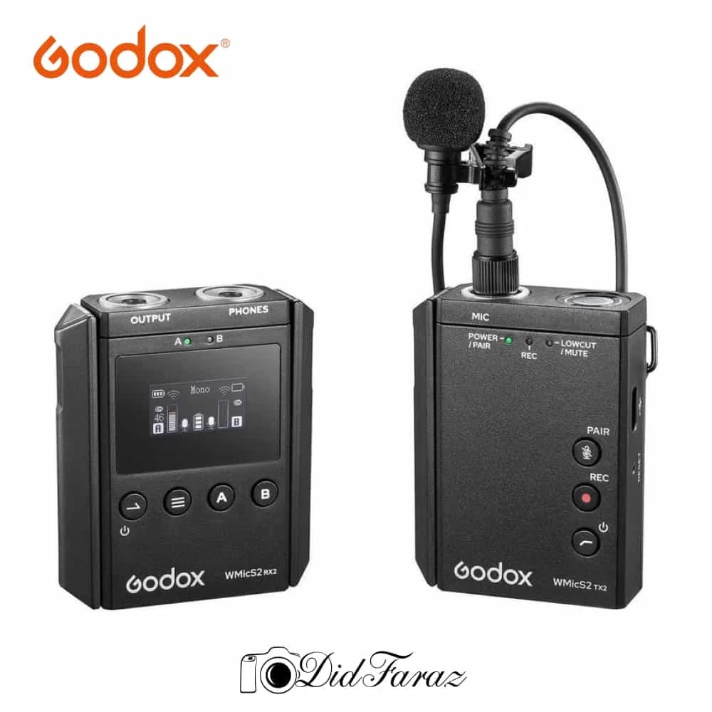 میکروفون بی‌ سیم گودکس Godox UHF Wireless Microphone System WMicS2 Kit 2