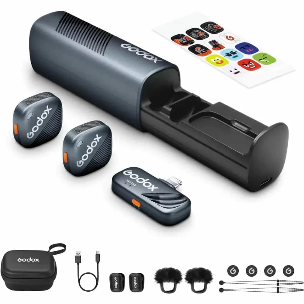 میکروفون بی‌ سیم گودکس Godox Cube-SL 2peson Wireless Microphone with Lightning — تصویر ۳