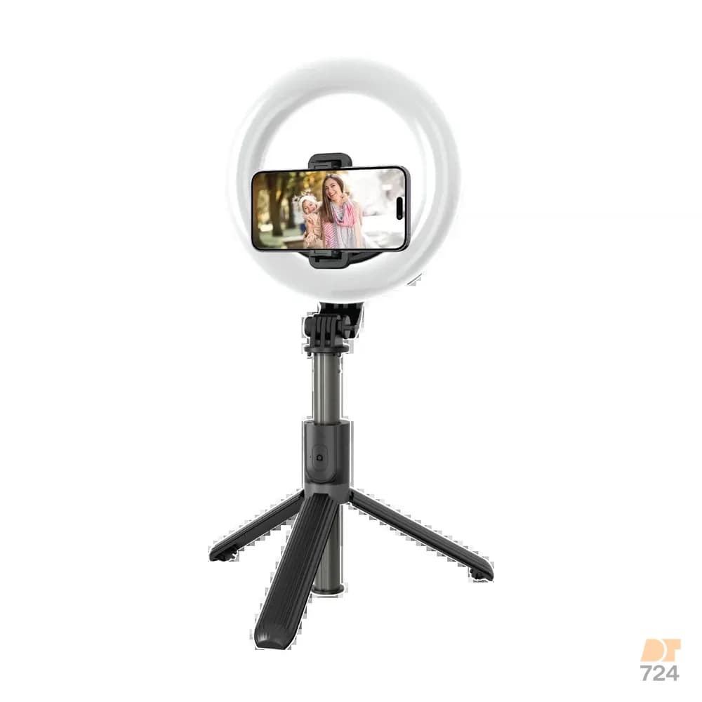 مونوپاد و رینگ لایت 6 اینچی با سه پایه گرین لاین Green Lion Ring Light 6″ Selfie Stick GNRNGLT6SSBK