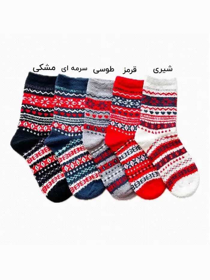 جوراب ساق بلند زنانه طرح کریسمسی بوکله — تصویر ۷
