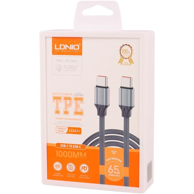 کابل دو سر تایپ سی LDNIO 65W مدل LC441c طول 1 متر — تصویر ۵