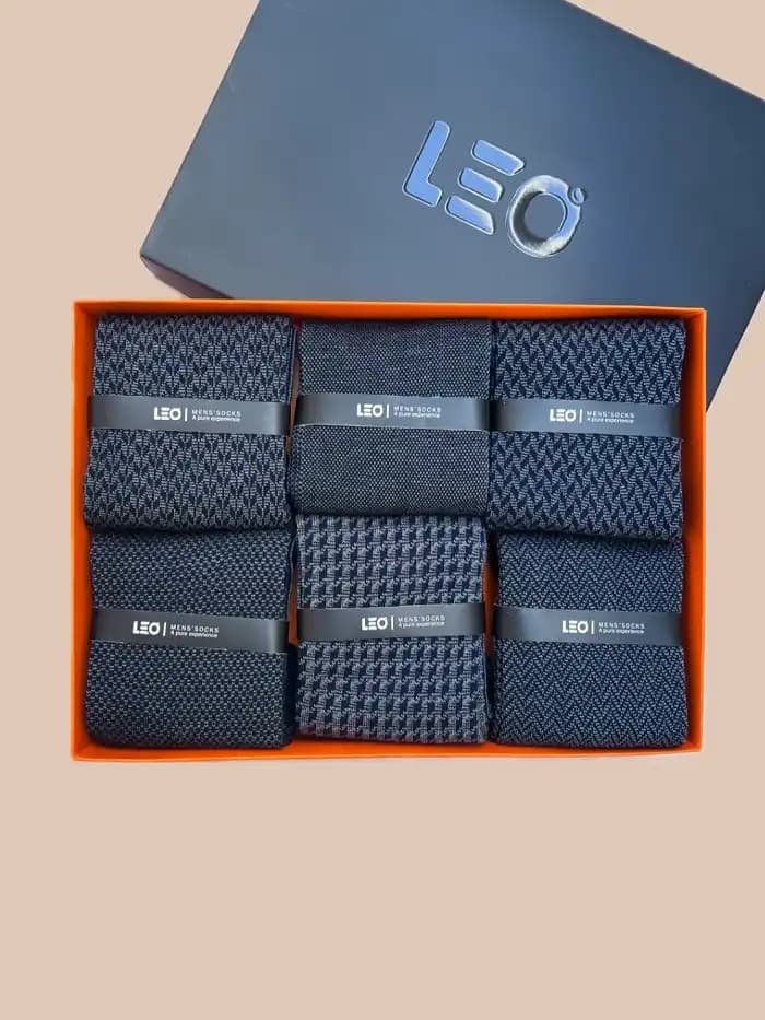 پک جوراب ساق بلند مردانه طرح دار کلاسیک LEO 110-126 — تصویر ۲