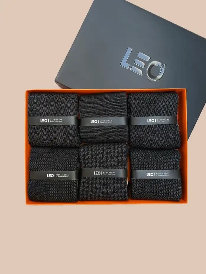 پک جوراب ساق بلند مردانه طرح دار کلاسیک LEO 110-126
